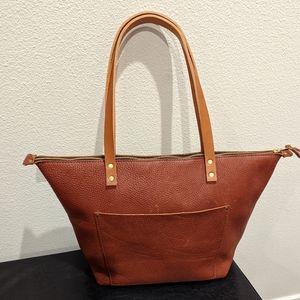 Portland Leather Goods - Large Rust Zipped Tote - new
